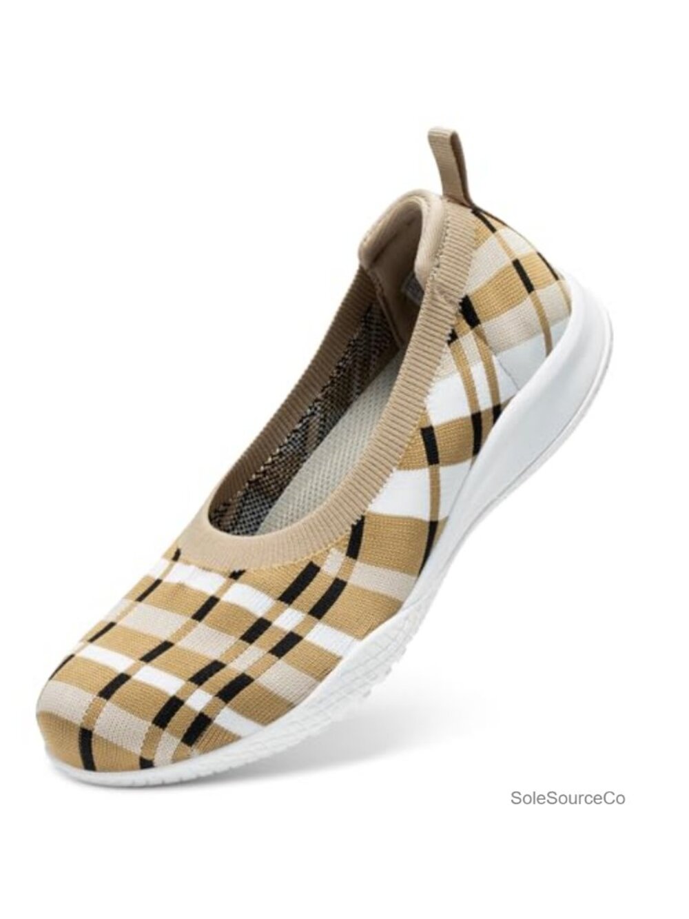 Women's Knit Slip On Walking Shoes Lightweight Flats Comfort Sneakers